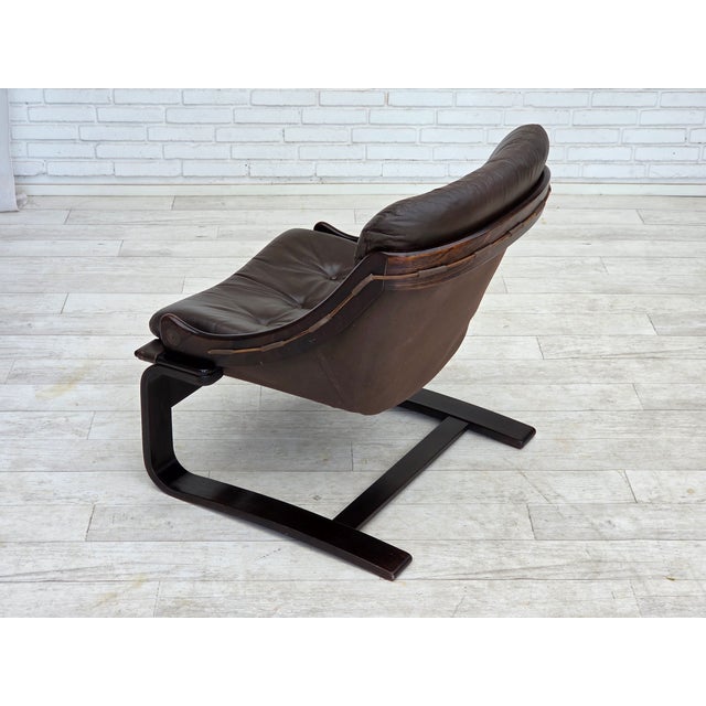 Swedish Armchair in Leather by Åke Fribytter, 1970s For Sale - Image 11 of 18