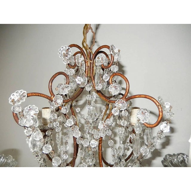 French 1920, French, Swags and Crystal Prisms Chandelier For Sale - Image 3 of 9
