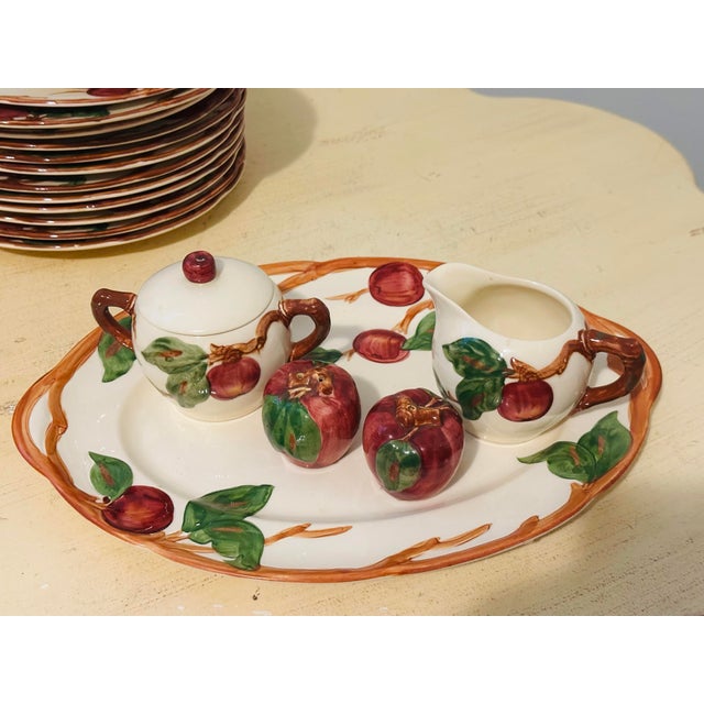 Ruby Red 1950s Franciscan Apple Dinnerware Complete Set of 78 Pieces Serving 12 For Sale - Image 8 of 11