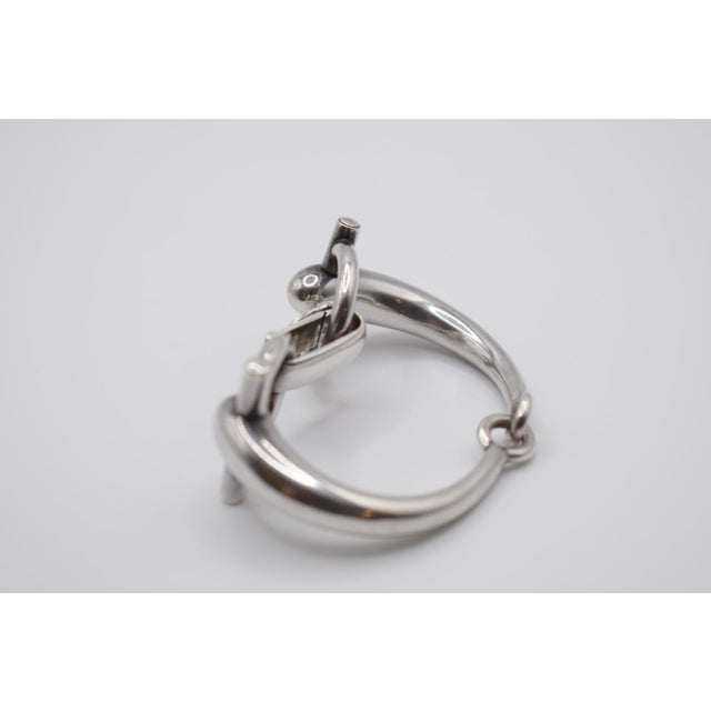Italian Late 20th Century Silver Gucci Horse Bit Bracelet For Sale - Image 3 of 9