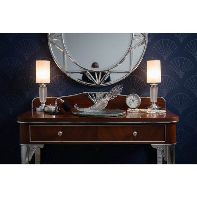 Transparent Vintage Art Deco Czech Cut Crystal Cornucopia Perfume Bottle For Sale - Image 8 of 8