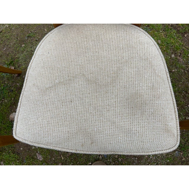 Textile Vintage Mid Century Modern Cane Back Dining Chairs Set of 4 For Sale - Image 7 of 12
