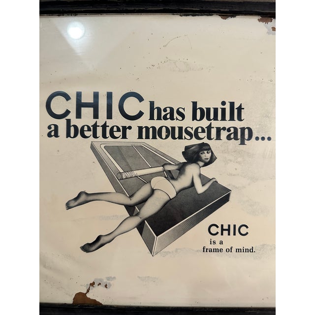Vintage CHIC Mousetrap advertisement. Worn as pictured. Somewhat surrealist.