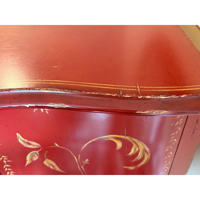 Century Furniture Century Furniture Red & Gold Hand-Painted Serpentine Drawer Chest, Hc11-702 For Sale - Image 4 of 7