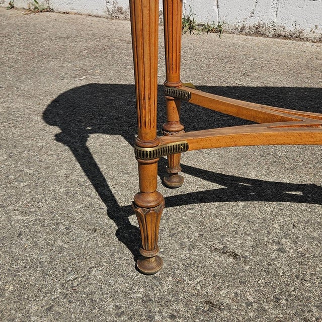 19th Century Louis XVI Handcarved Walnut Console Table with Burlwood Inlay For Sale - Image 12 of 18