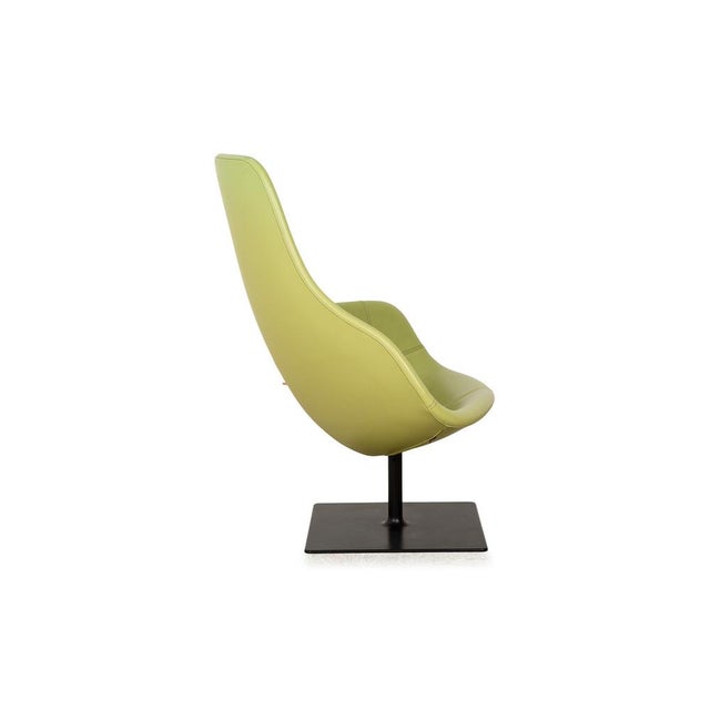 Green Fjord Leather Armchair in Green by Patricia Urquiola for Moroso For Sale - Image 8 of 11