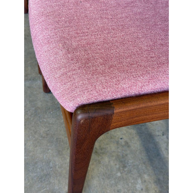 Dark Pink Rosewood Dining Chairs in Style of Erik Buch Upholstered Mid-Century Seating Set of 6 Denmark 1960s For Sale - Image 8 of 11