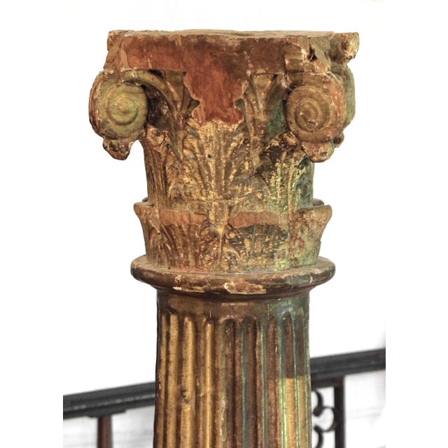 Early 18th Century Early-Mid 18th Century Baroque Carved & Gilt Column For Sale - Image 5 of 12