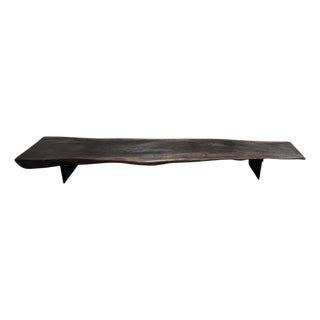 Andrianna Shamaris Impressive Long Suar Wood Charred Bench For Sale