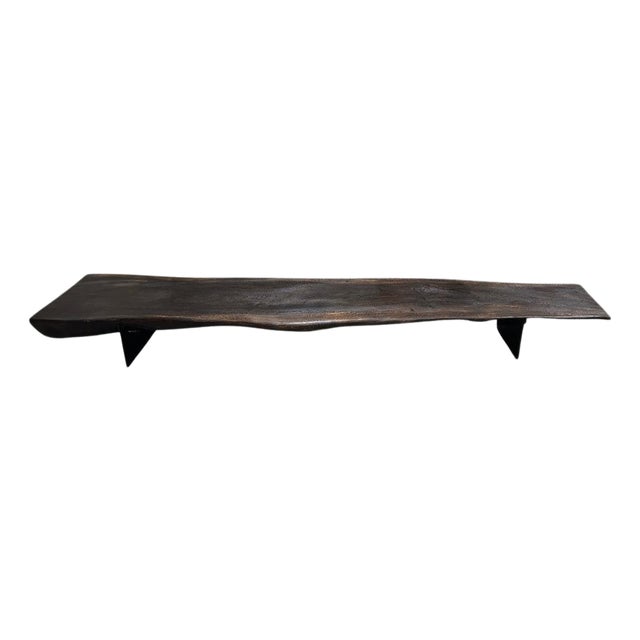 Andrianna Shamaris Impressive Long Suar Wood Charred Bench For Sale
