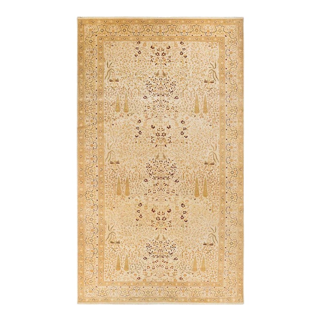 Mogul Collection Hand-Knotted Area Rug - Ivory 9' 4" x 16' 10" For Sale