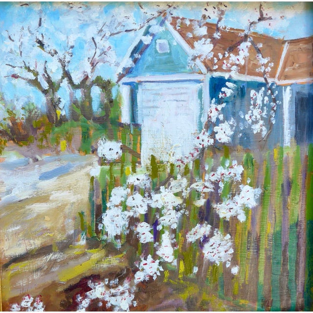 American Impressionist Oil Painting "An American Home" For Sale - Image 3 of 4