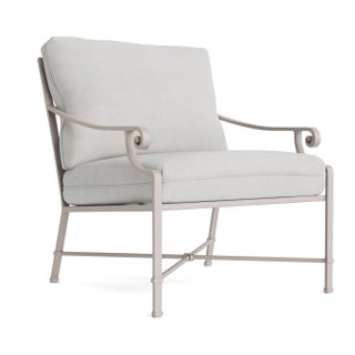 Brown Jordan Venetian Lounge Chair, Dove frame with Fusion Dove fabric For Sale