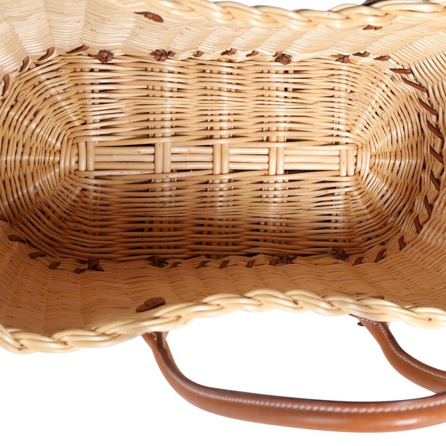 Animal Skin Fauve Barenia Wicker Osier Garden Party 36 For Sale - Image 7 of 8