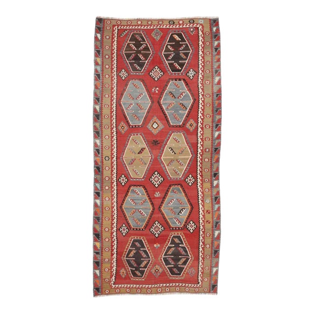 Mid 20th Century Vintage Turkish Kilim Rug For Sale