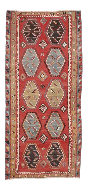 Mid 20th Century Vintage Turkish Kilim Rug