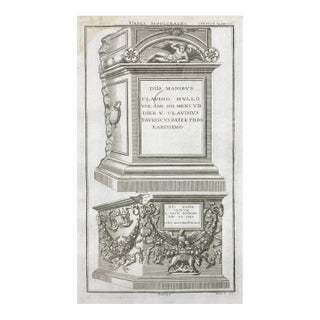 Antique Roman Tomb and Gravestone Engraving For Sale