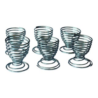 Stainless Steel Spiral Egg Cups - Set of 6 For Sale
