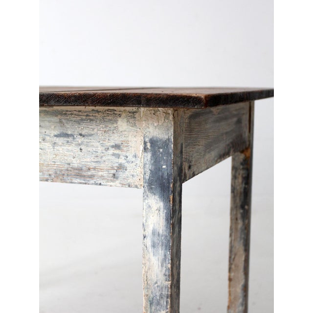 Antique Painted Wood Farmhouse Table For Sale - Image 10 of 18