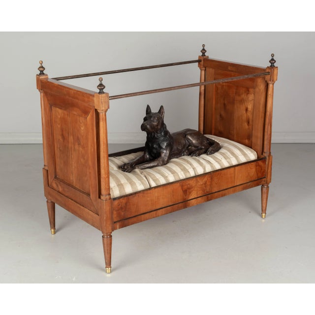 French 19th Century Napoleon III Child's Bed, Solid Cherry Wood, Hand-Crafted For Sale - Image 3 of 12