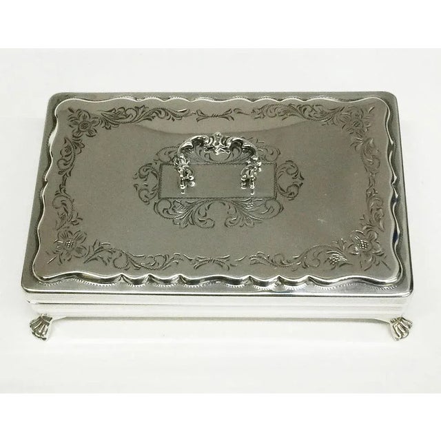 Dutch silver spoon box in biedermeier style with 10 mocca spoons silver spoon box on claw feet with beautiful engraving....