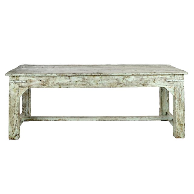 Weathered Solid Wood Table For Sale