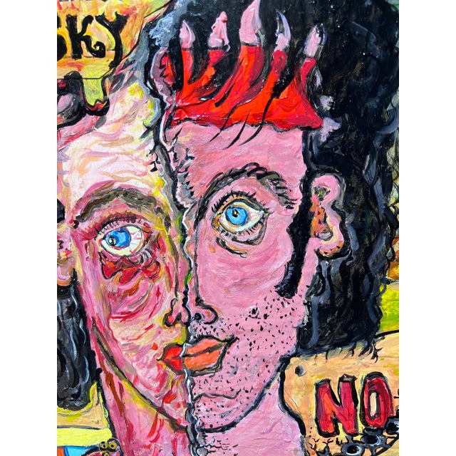 Pop Art One-of-a-Kind Large Painting on Board by Serg Graff "Caricature". Coa Attached For Sale - Image 3 of 13