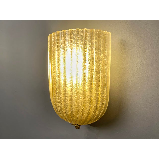 1970s Italian Murano Glass Wall Lamps from Barovier & Toso, 1970s, Set of 2 For Sale - Image 5 of 13