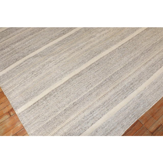 Turkish Gray Vintage Turkish Kilim - 6'10" x 13'3" For Sale - Image 3 of 8