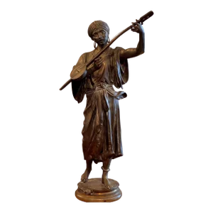19th Century Bronze Musician Sculpture