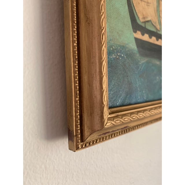 Add a pop of color to your space with this acrylic impressionist style painting of a ship in choppy seas. Painted on 8x10...