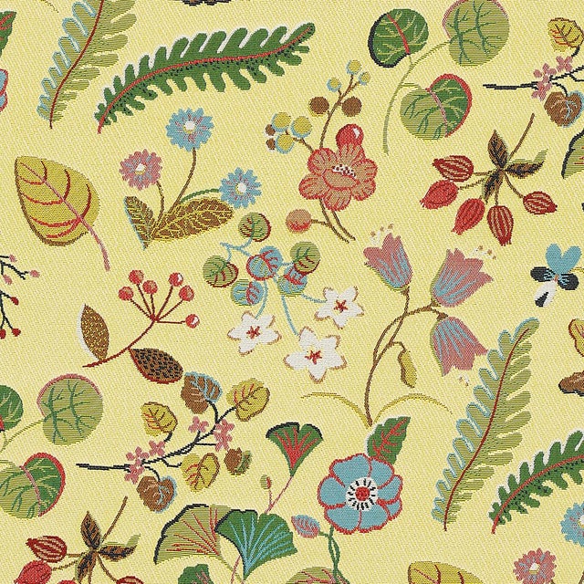 Contemporary Sample - Schumacher Botanica Indoor/Outdoor Fabric in Yellow For Sale - Image 3 of 5