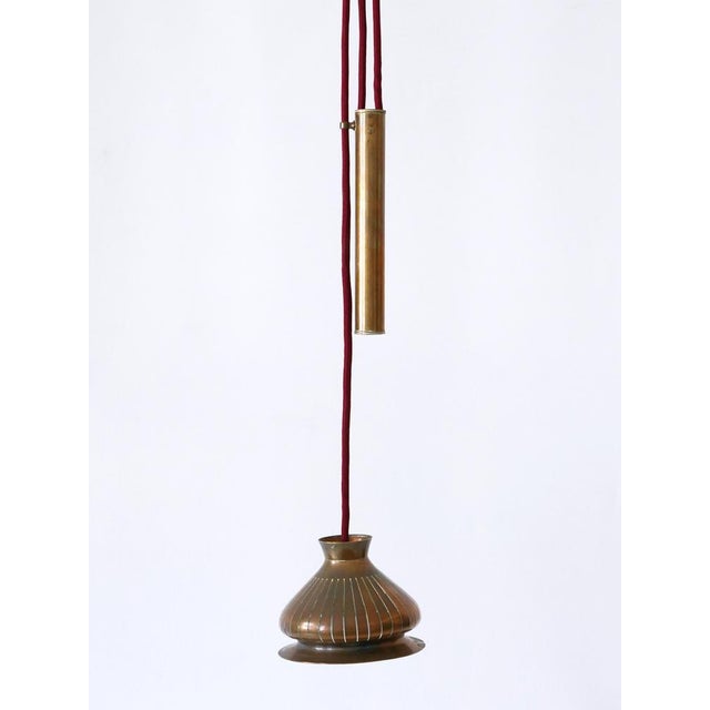 Mid-Century Modern Mid-Century Modern Counterweight Brass Pendant Lamp, Germany, 1950s For Sale - Image 3 of 18
