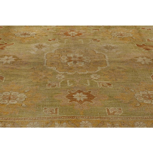 Late 19th Century Antique Turkish Oushak Rug - 08'07 X 12'09 For Sale - Image 5 of 12