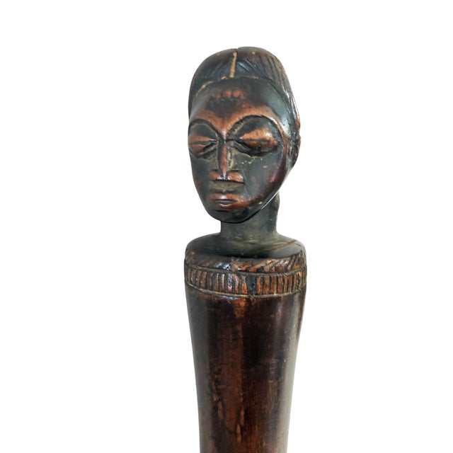 Wood Rare Vintage Senufo Kpa'ana Bronze Ceremonial Figural Axe Côte d'Ivoire 13" H For Sale - Image 7 of 12