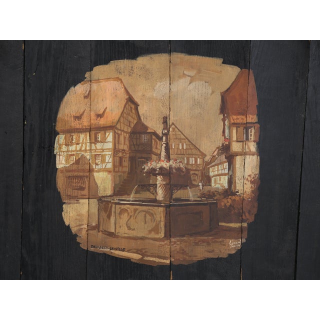 Antique Wine Barrel End Repurposed as Wall Art Dambach-La-Ville France C1800's For Sale - Image 4 of 12