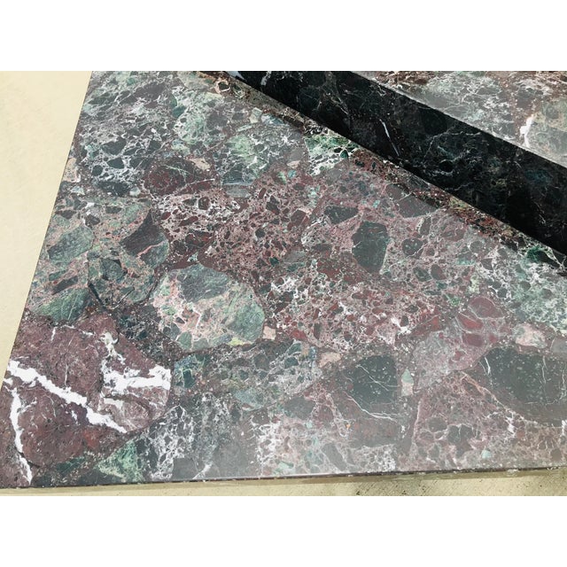 Post-Modern Italian Marble Coffee Table - 2 Pieces For Sale - Image 9 of 12