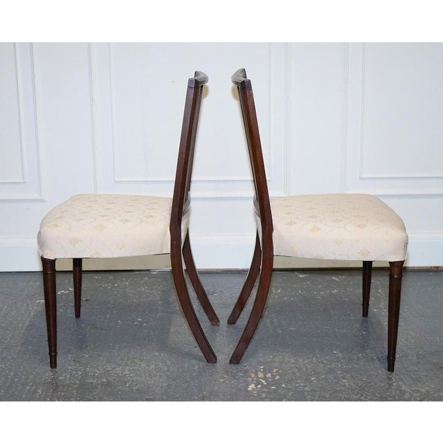 Victorian Side Chairs with Cream Fabric Seats For Sale - Image 3 of 17