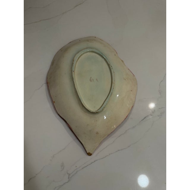 Pair of Antique Majolica Begonia Leaf Dishes - High Relief For Sale In Rochester - Image 6 of 12