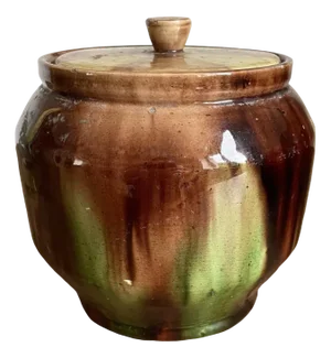 Covered Pot in Glazed Terracotta