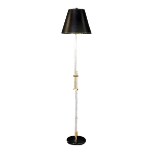 Mid 20th Century Lucite & Brass Adjustable Floor Lamp
