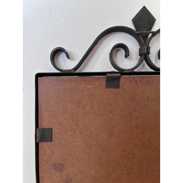Art Deco Black Wrought Iron Wall Mirror, Belgium, 1930s For Sale - Image 10 of 10