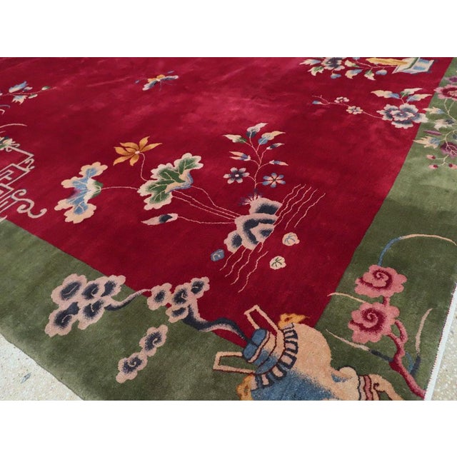 Galerie Shabab Collection Mid-20th Century Handmade Chinese Art Deco Room Size Carpet For Sale - Image 9 of 10