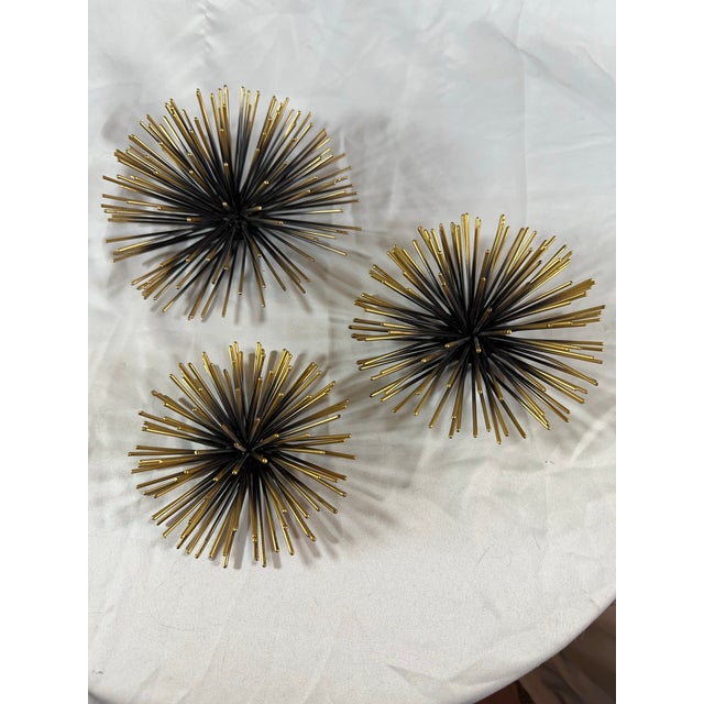 Set of Three Graduated, Starburst or Sea Urchins Wall Decor MCM For Sale - Image 9 of 9