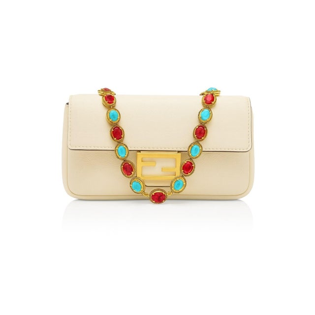 Bochic "Capri" Vintage Ruby, Turquoise & Diamond Necklace & Earrings Set 18K Gold For Sale - Image 10 of 18