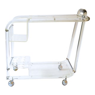 Vintage Lucite Bar Cart For Sale