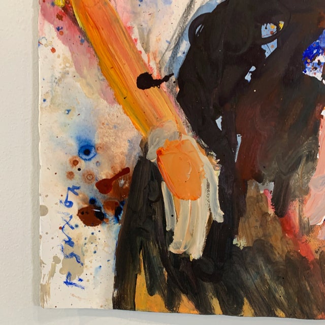 Woman in Thought Painting on Paper by Phil Saxon For Sale - Image 4 of 11