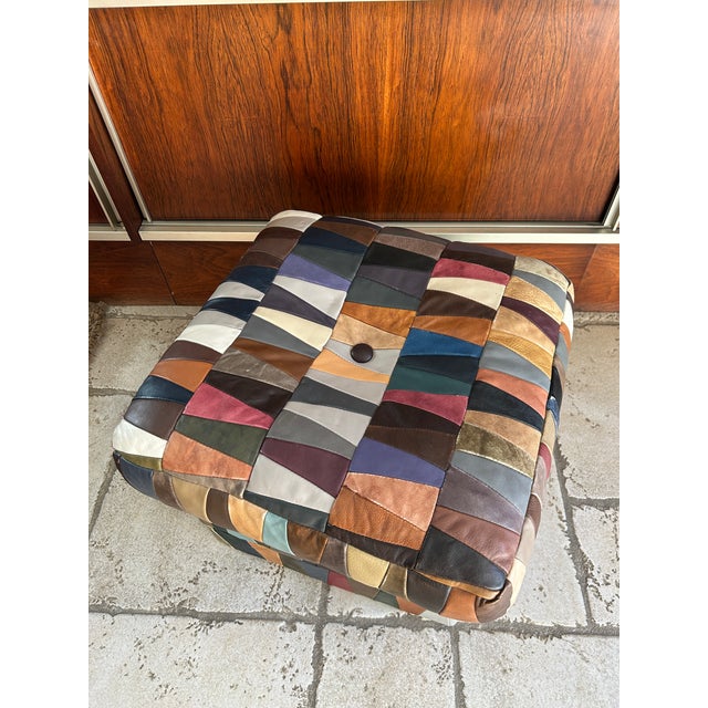 Mid-Century Modern Harlequin Pouf in Leather from de Sede, 1970 For Sale - Image 3 of 12