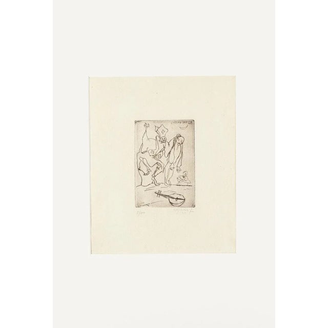 The Last Dance is an original etching on paper realized by Aldo Borgonzoni (1913-2004). Hand-signed and numbered, edition...