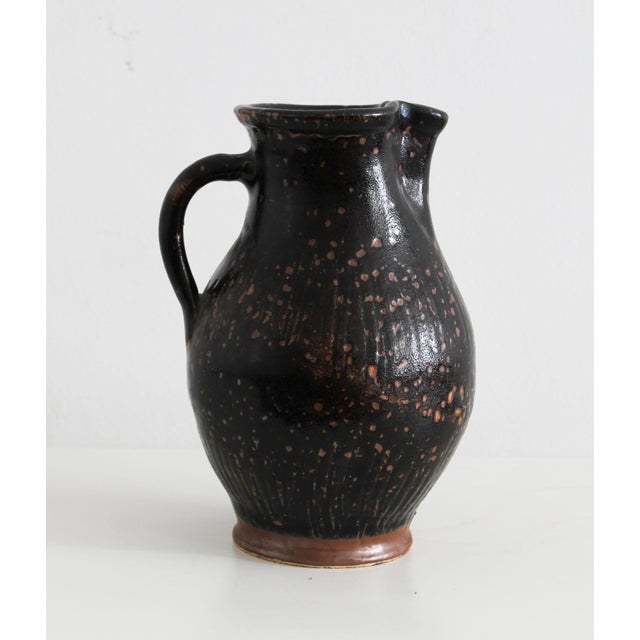 Ceramic Pitcher in Dark Glazed Stoneware, 1890s For Sale - Image 7 of 11